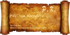 Pólya Kornél névjegykártya